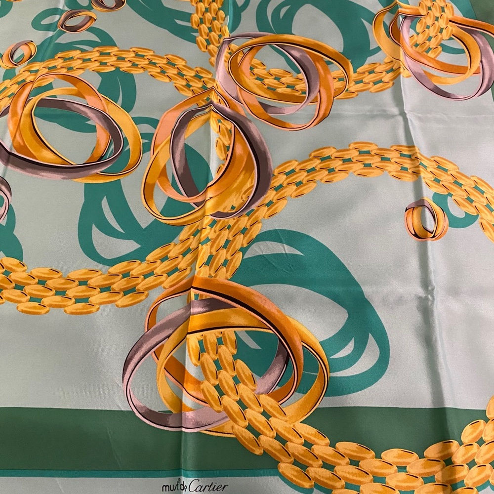 must de Cartier jewelry printed silk scarve - Picture 3 of 4
